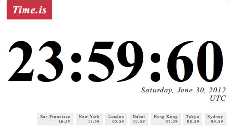 Αυτή την εξωπραγματική ώρα θα δείχνουν τα ρολόγια το τελευταίο δευτερόλεπτο στις 30 Ιουνίου 2015.